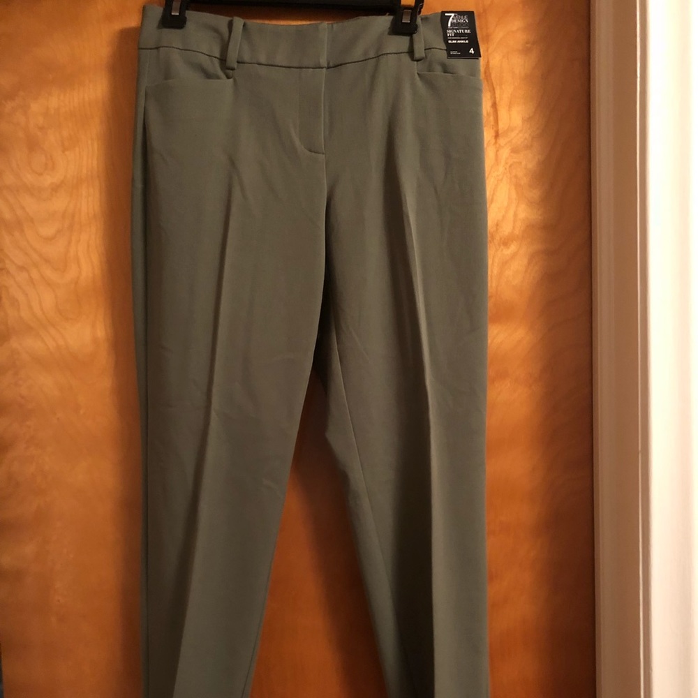 Green dress pants.